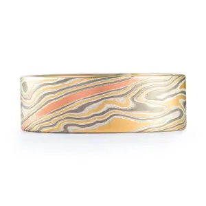 Flat Profile Twist Pattern Ring in Flare Palette with Stratum