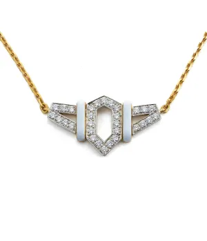 Flight Necklace, White Enamel