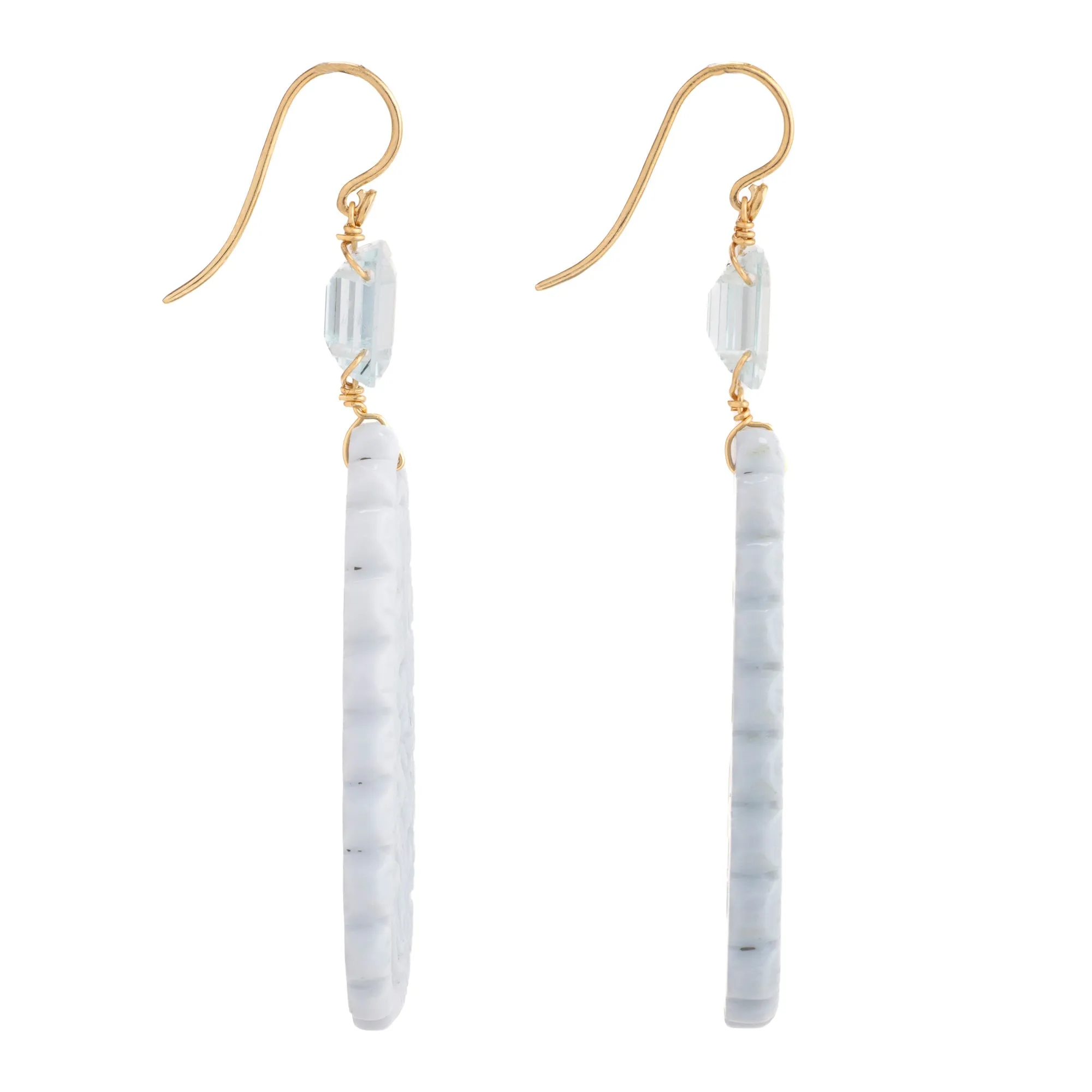 Floral ii opal and aquamarine earrings