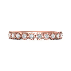 FlyerFit Micropave 18K Pink Gold Wedding Band