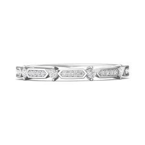 FlyerFit Micropave 18K White Gold Wedding Band