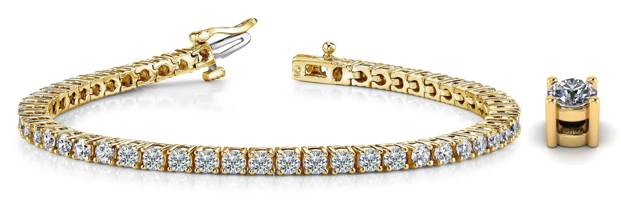 Four Prong Classic Lab-Grown Diamond Tennis Bracelet with 7.96 ct.(finished) 3.7mm
