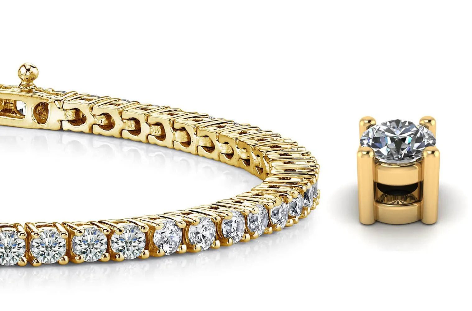 Four Prong Classic Lab-Grown Diamond Tennis Bracelet with 7.96 ct.(finished) 3.7mm