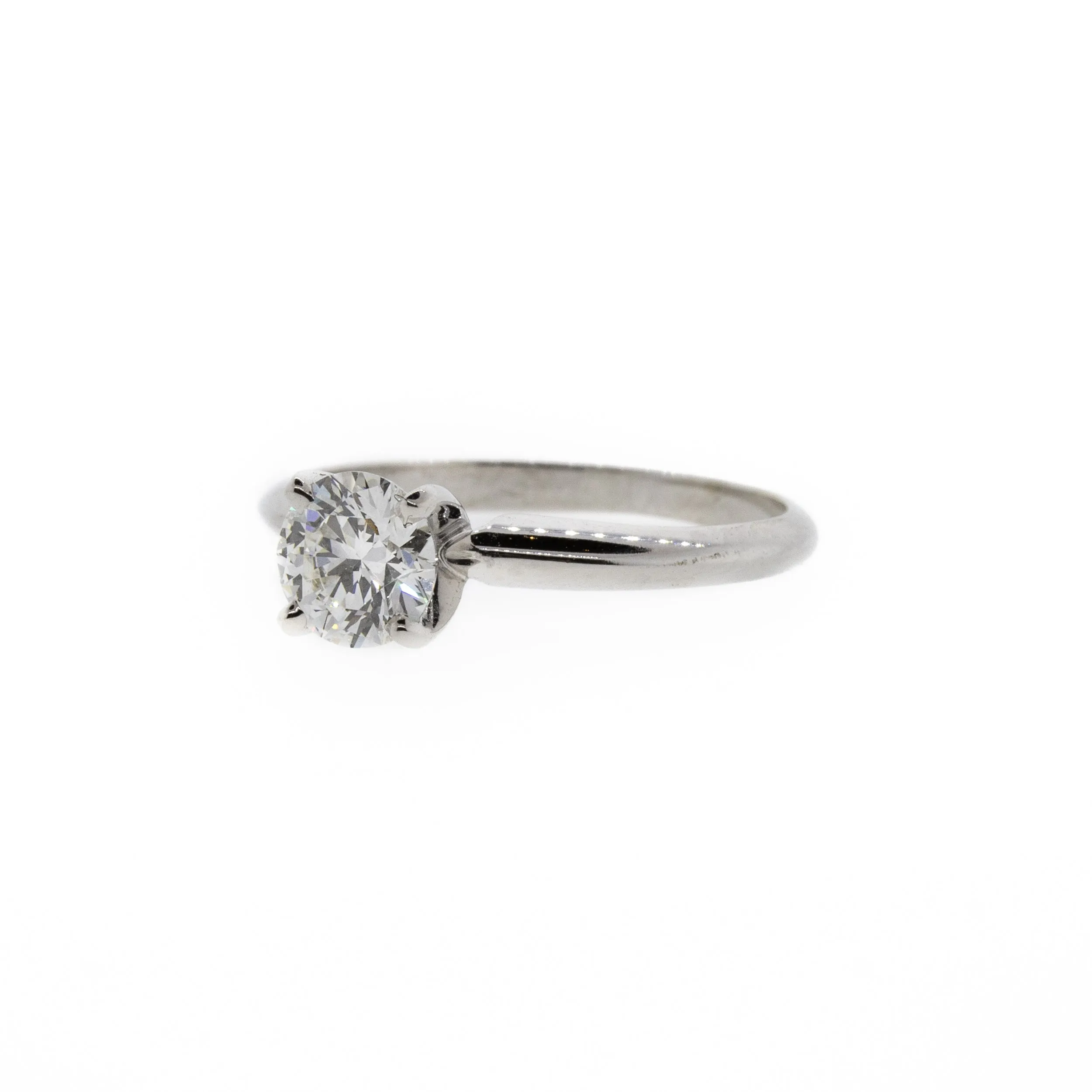 Four Prong Diamond White Gold Solitaire Ring