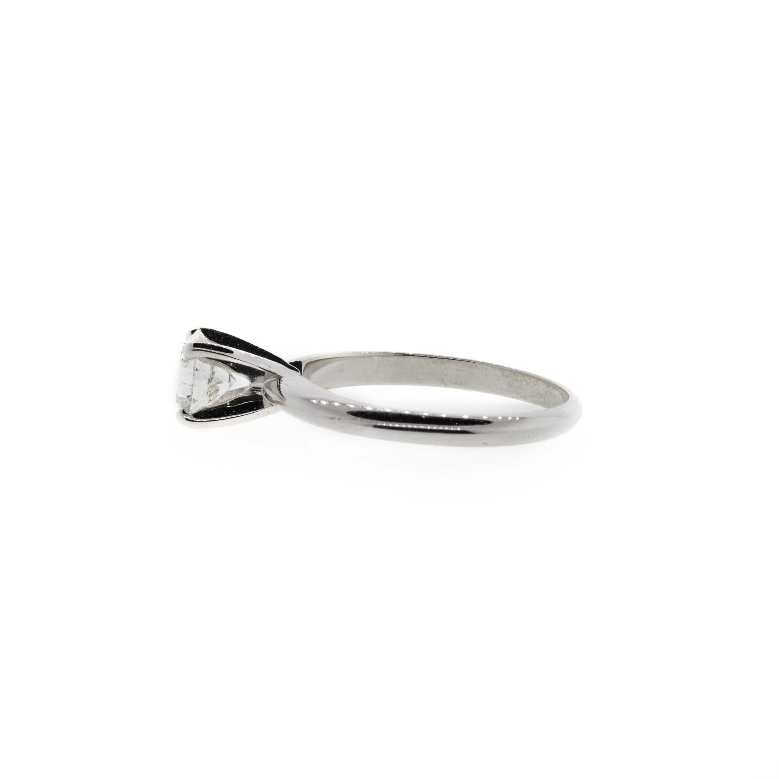 Four Prong Diamond White Gold Solitaire Ring