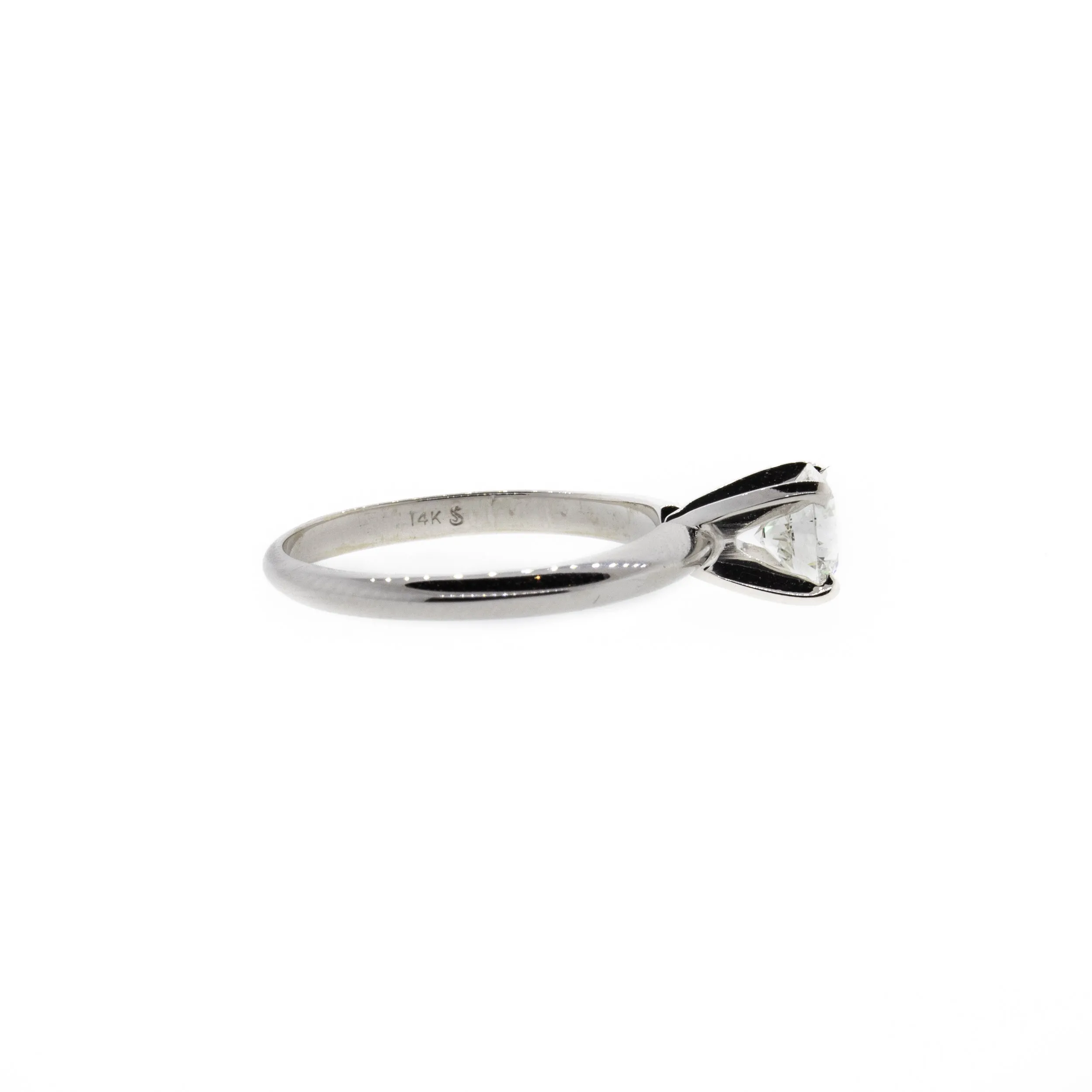 Four Prong Diamond White Gold Solitaire Ring