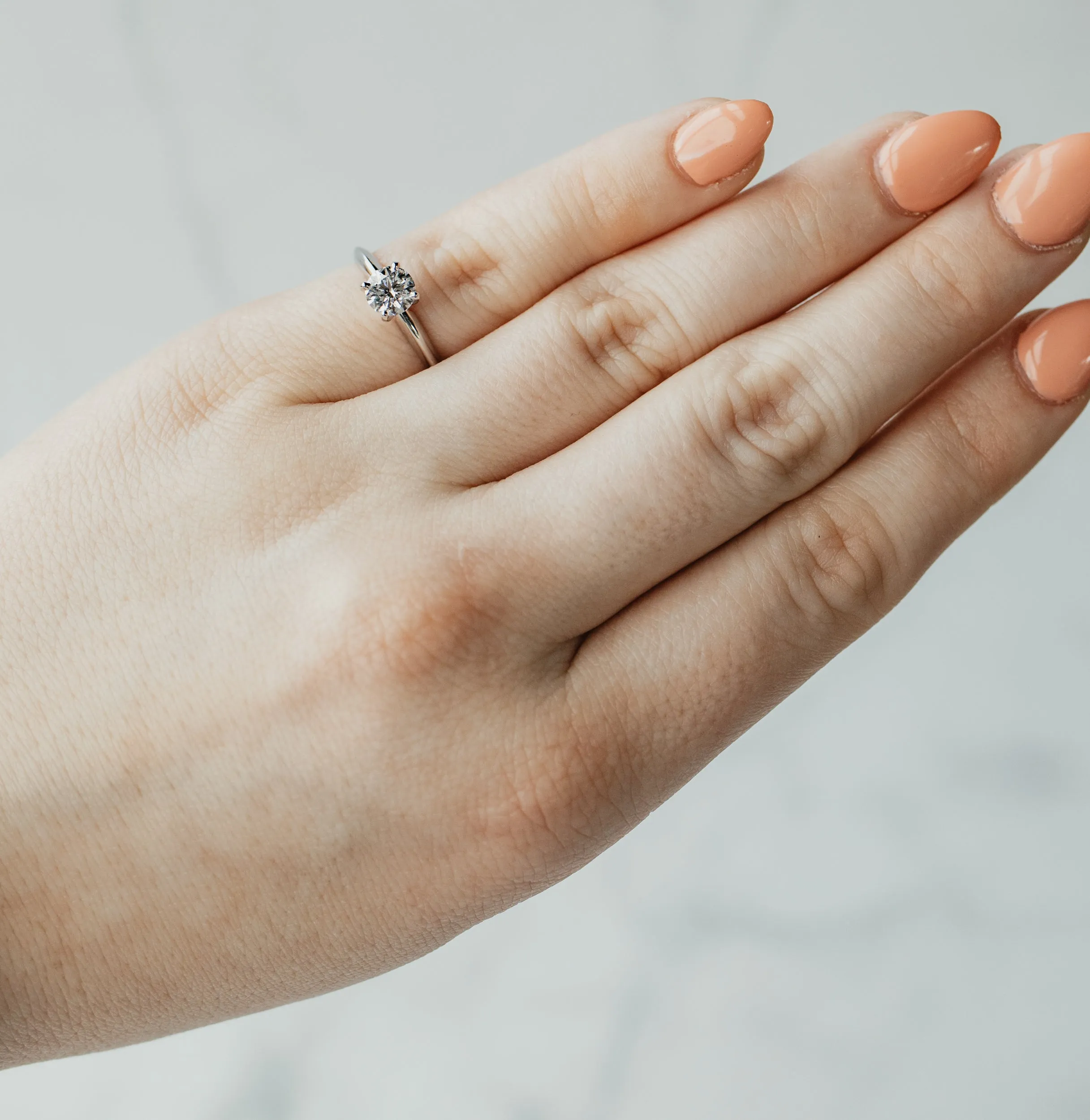 Four Prong Diamond White Gold Solitaire Ring