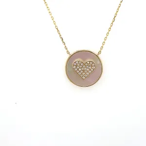 Frederic Sage Mother of Pearl Diamond Heart Pendant