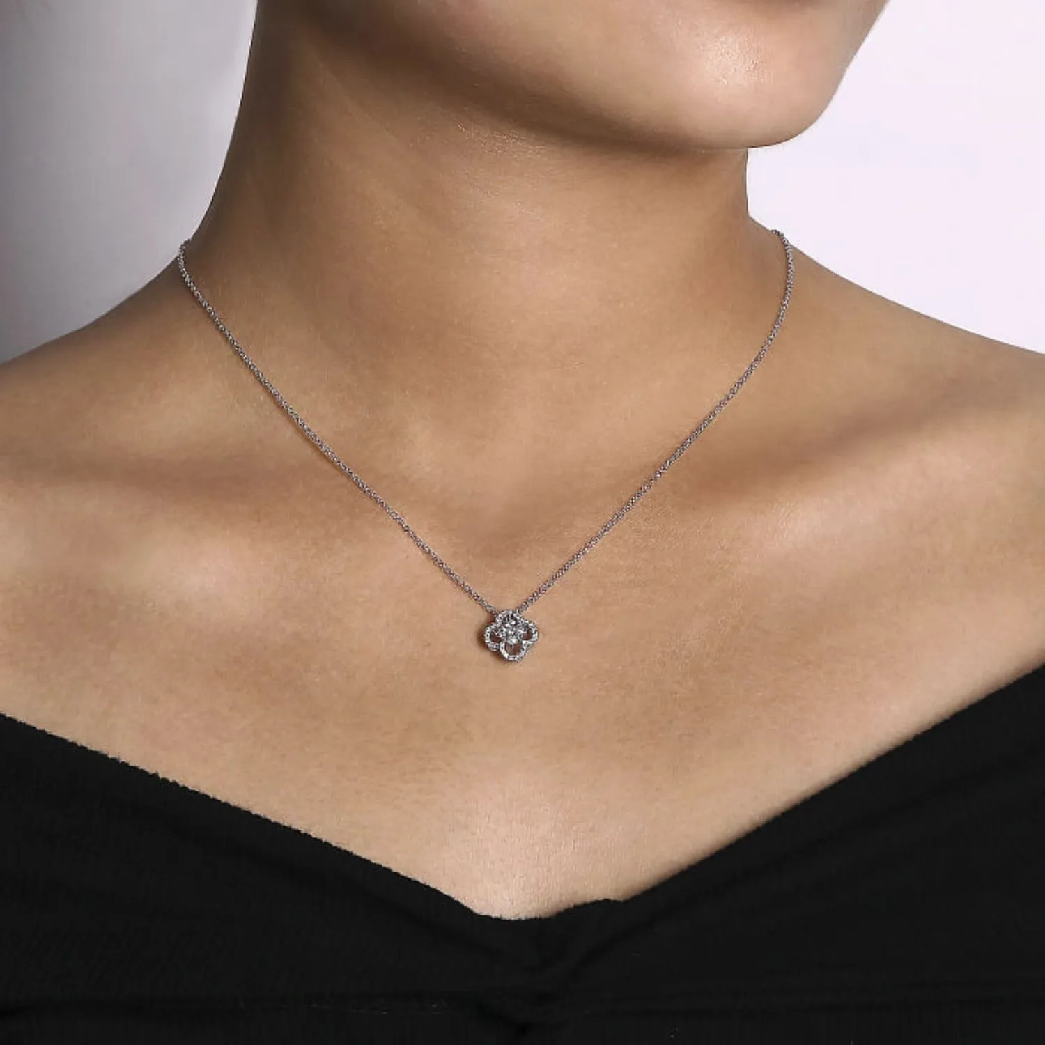 Gabriel & Co. Diamond "Clover" Pendant