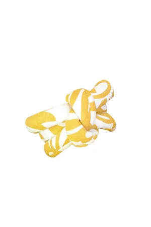 garden gate yellow ochre printed cloth napkin rings