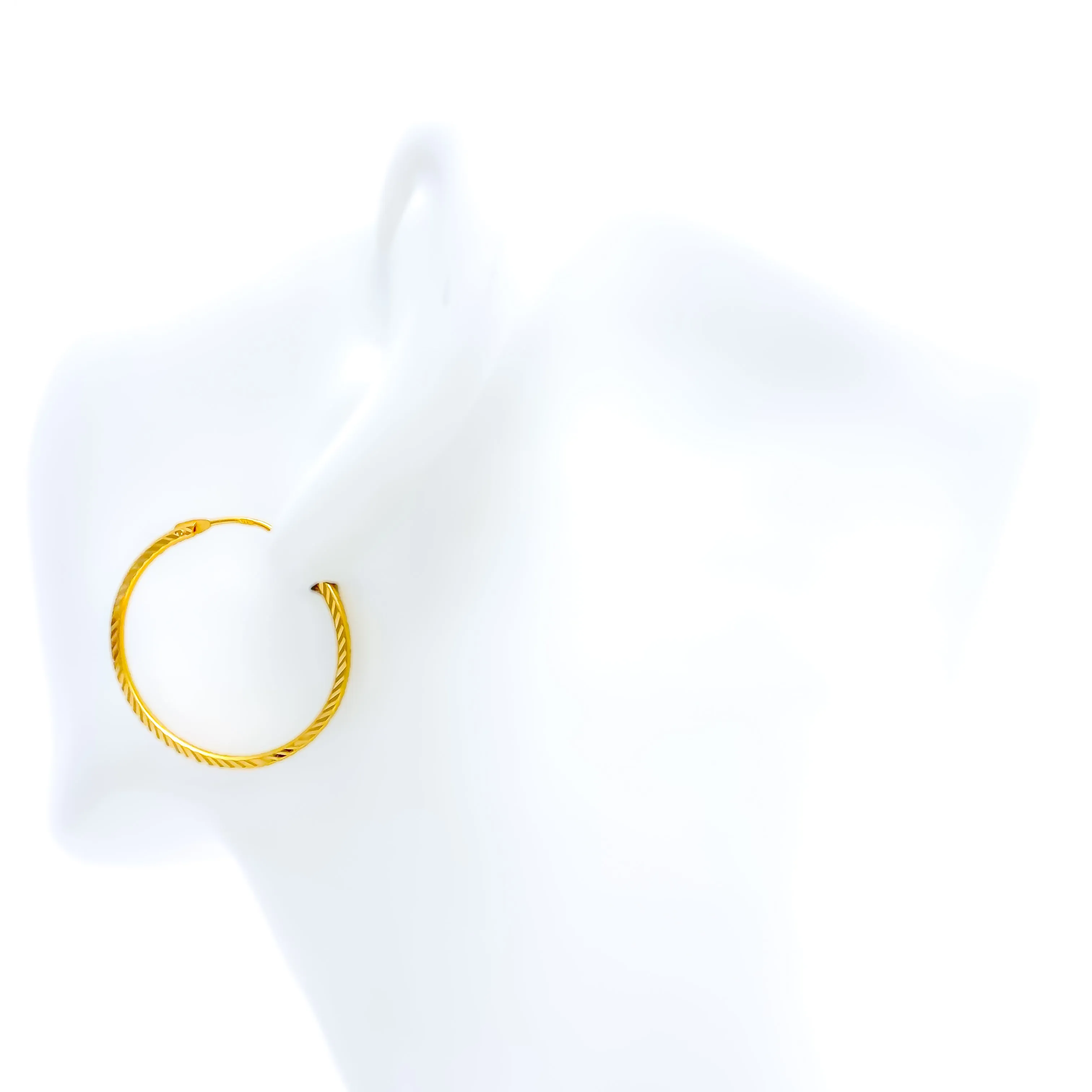 Glimmering Sophisticated 22k Gold Large Hoop Earrings