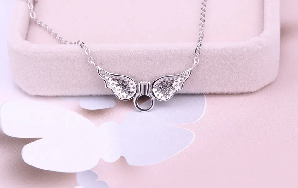 Glorious Angel Wings Pendant Necklaces 100% 925 Sterling Silver