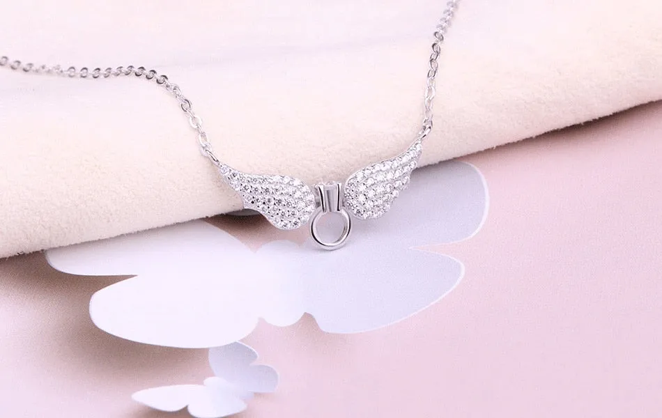 Glorious Angel Wings Pendant Necklaces 100% 925 Sterling Silver