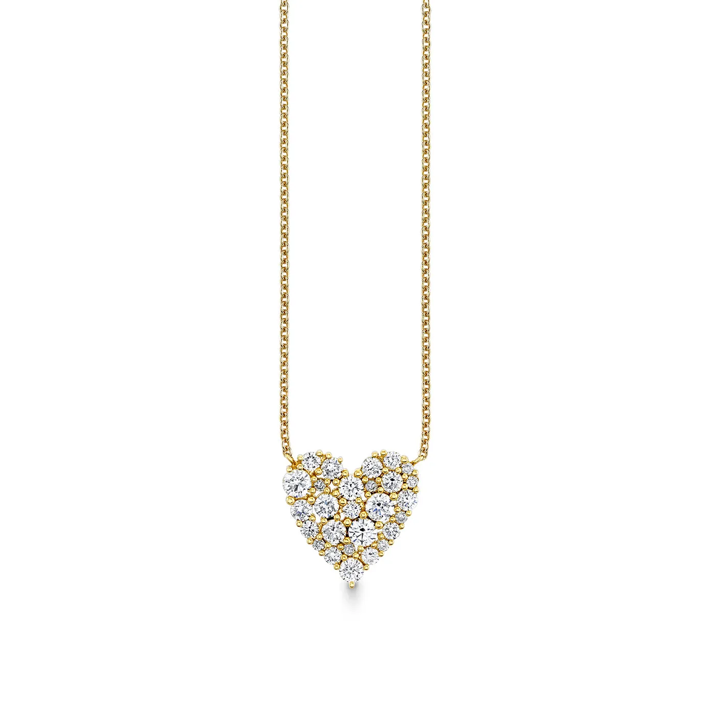 Gold & Diamond Cocktail Heart Necklace