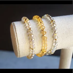 Gold and Crystal Stretch Bracelets