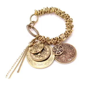GOLD CHARM STRETCH BRACELETS #249GD2201 (1C14/1E5/AF24)