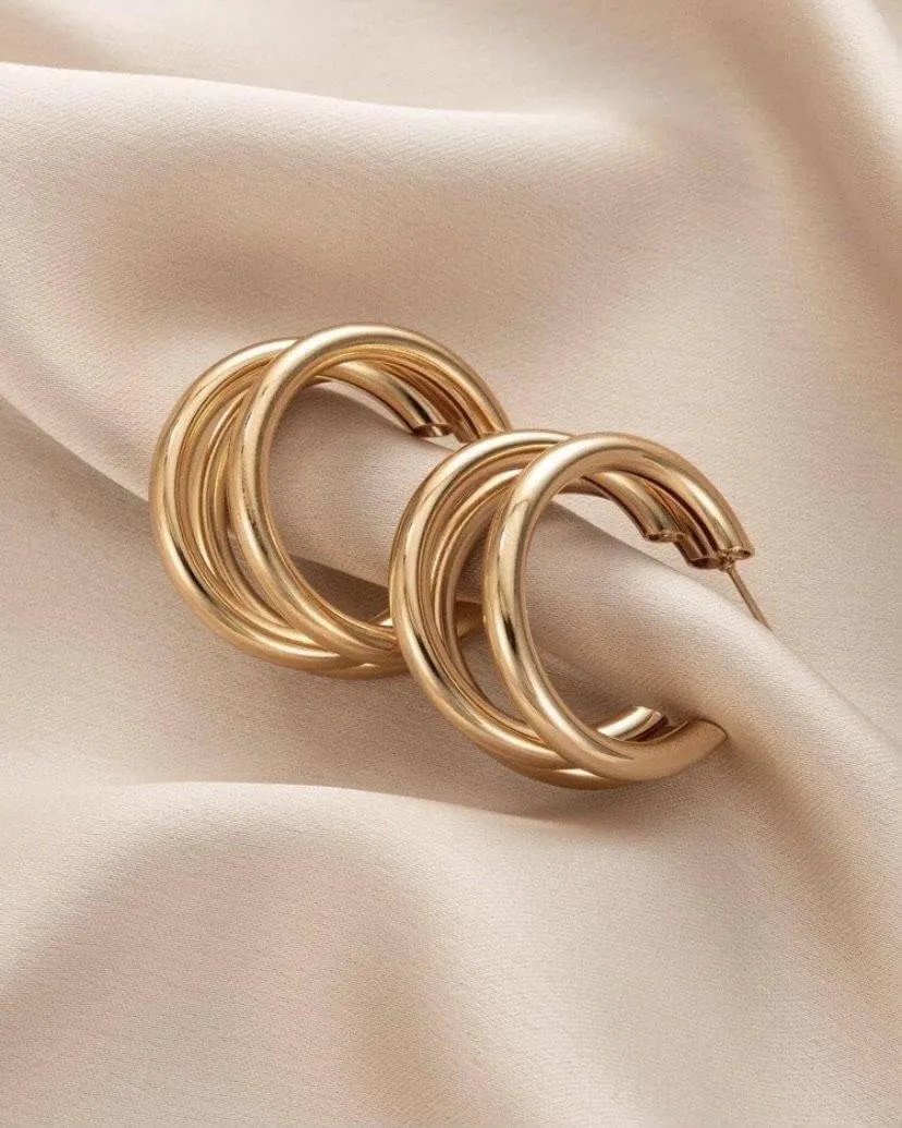Gold Cut Out Hoops