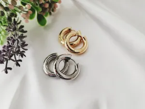 Gold Filled Hoop Earrings, Thick Hoop Earrings, Chunky Huggie Hoop Earrings For Women, Waterproof Jewelry.
