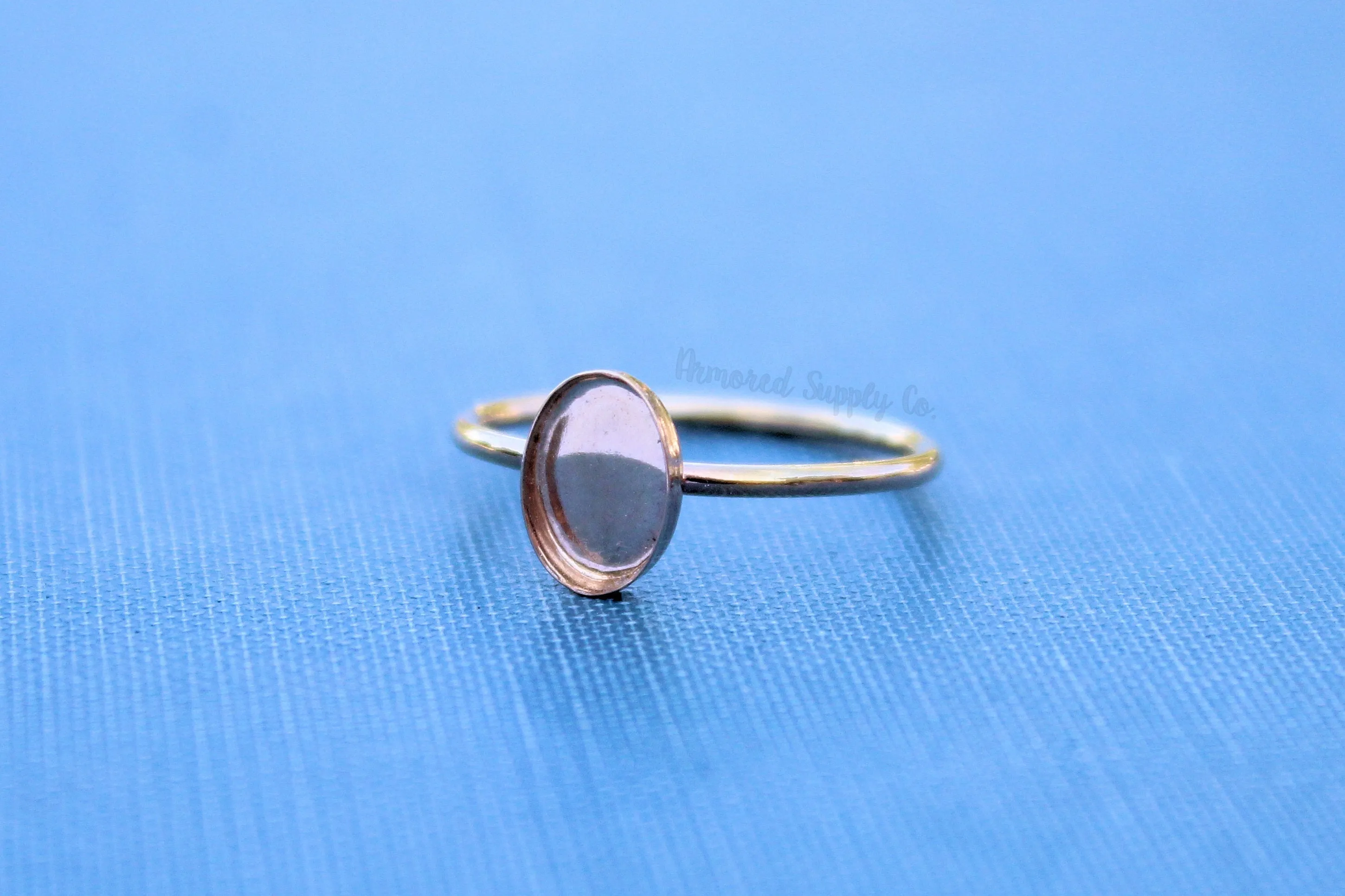 Gold Filled Oval 8x6 Bezel Cup Ring blank