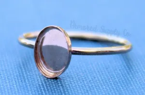 Gold Filled Oval 8x6 Bezel Cup Ring blank