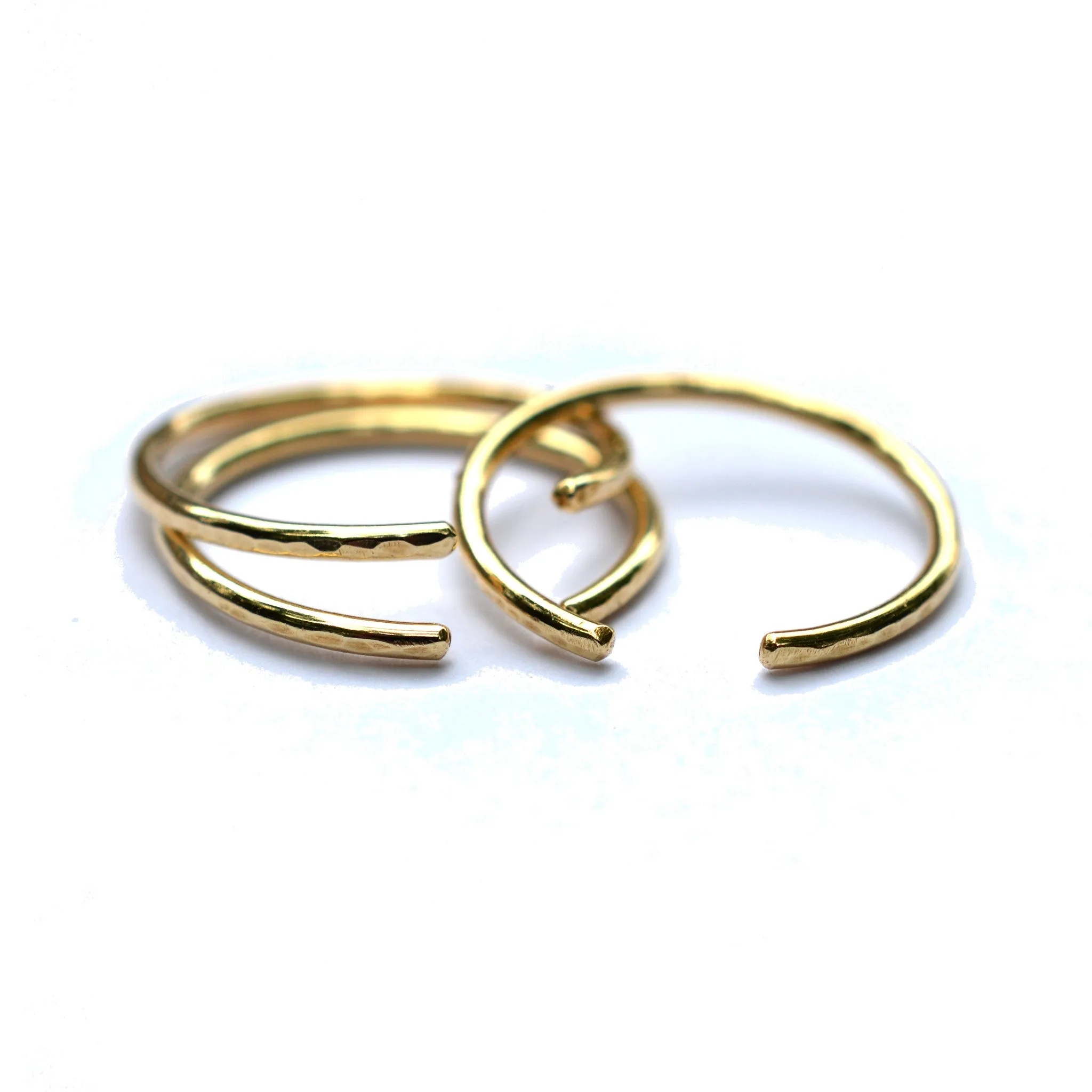 Gold Hammered Cuff Ring