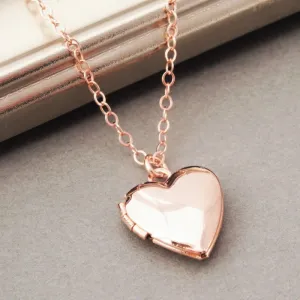Gold Heart Locket Necklace
