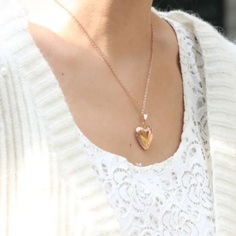 Gold Heart Locket Necklace