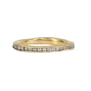 Gold Irregular Channel-Set Diamond Ring