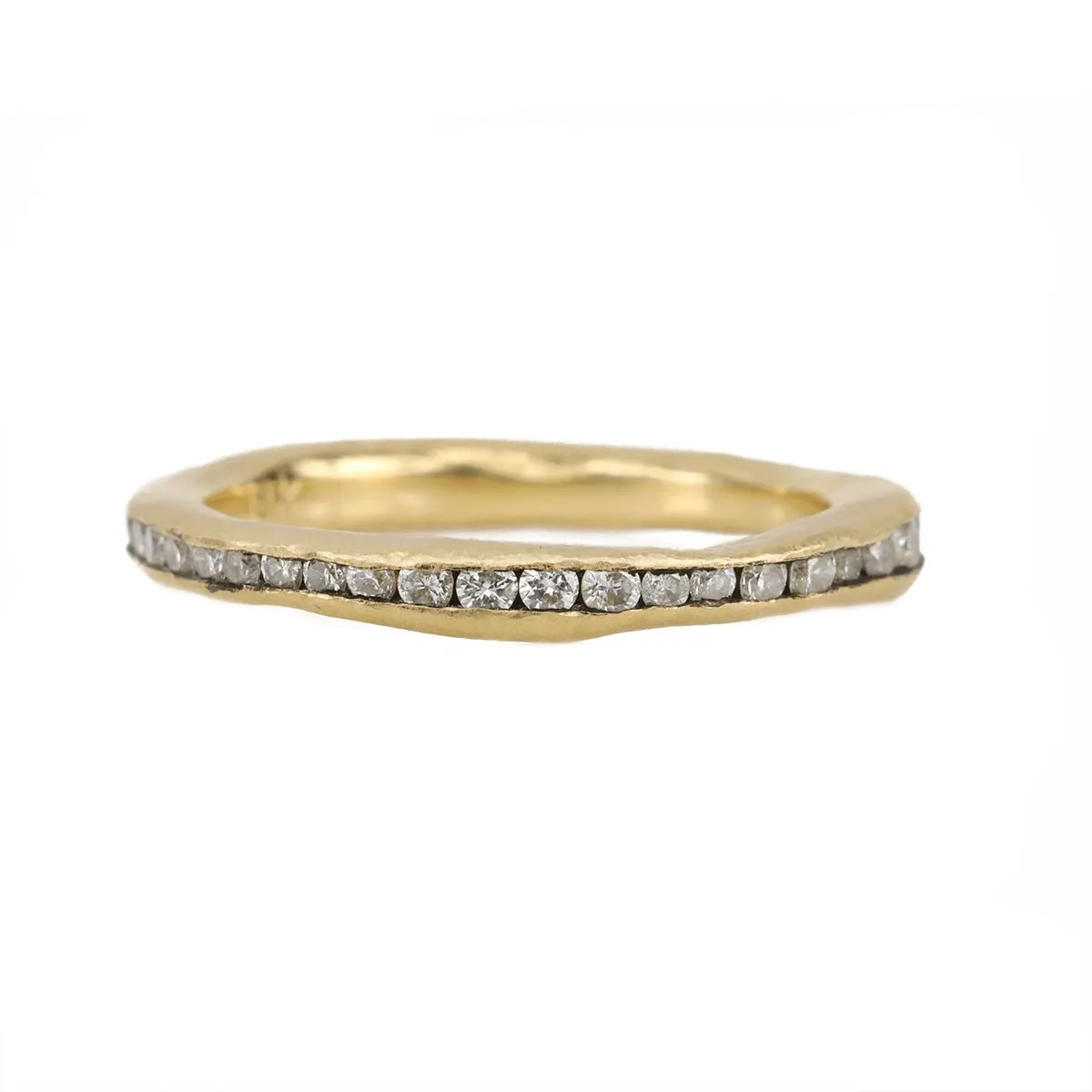 Gold Irregular Channel-Set Diamond Ring