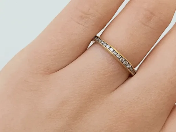 Gold Irregular Channel-Set Diamond Ring