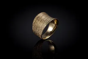 Gold Plated Sterling Silver Handcrafted Flow Saddle Ring