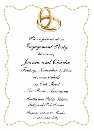 GOLD WEDDING RINGS CUSTOM INVITATION