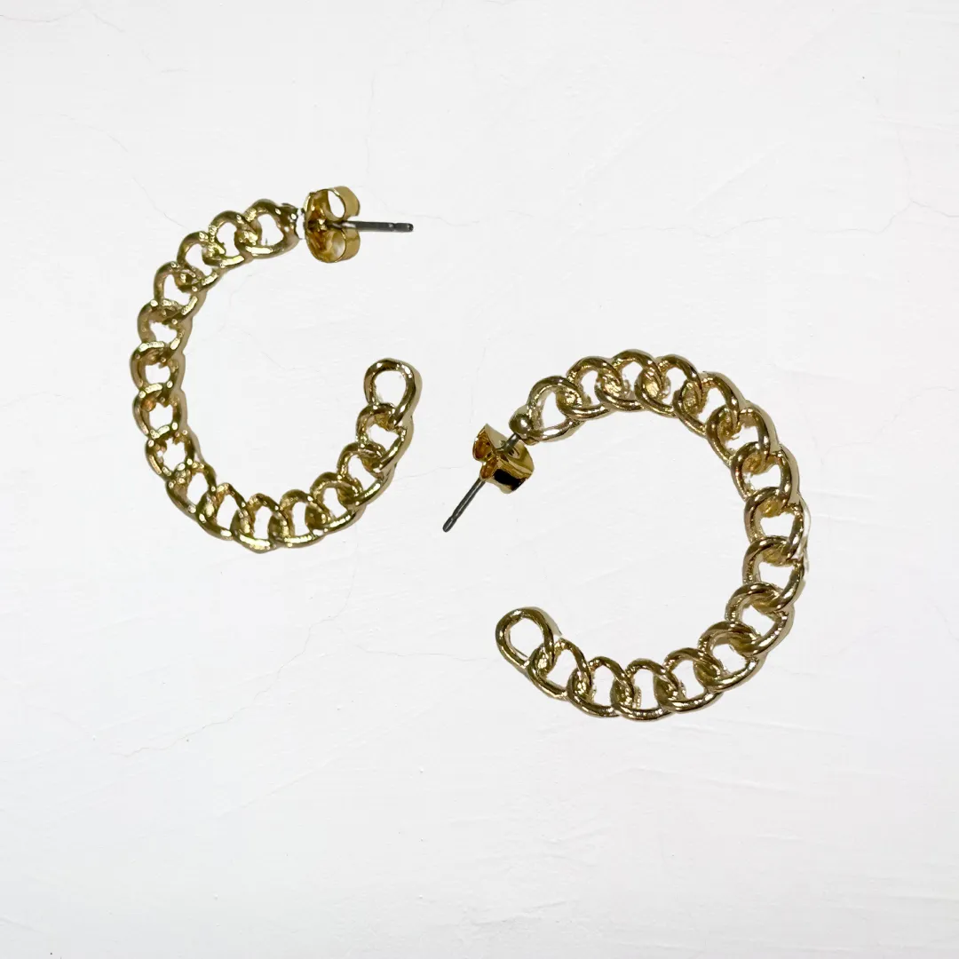 Golden Braided Half Hoop