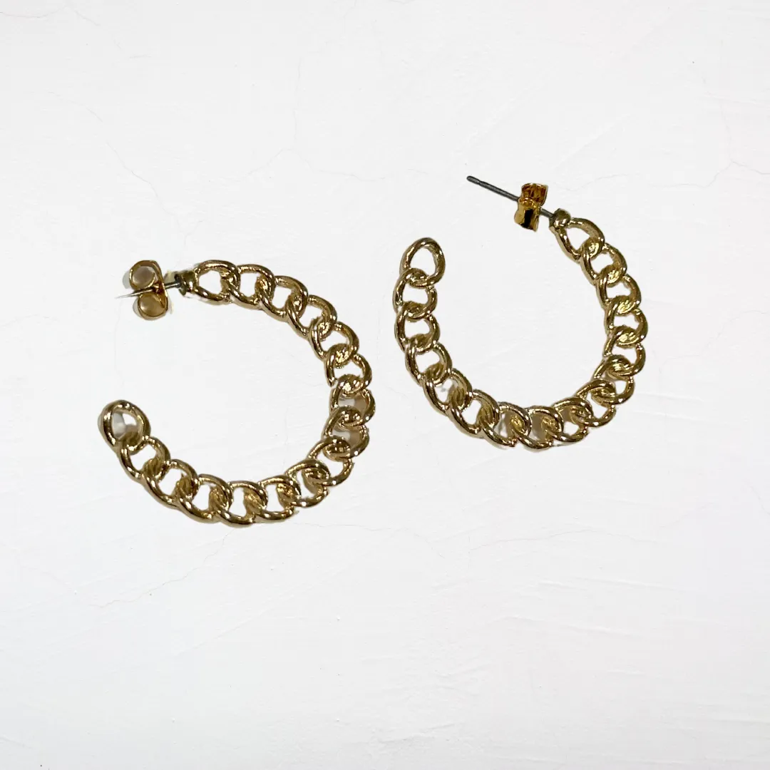 Golden Braided Half Hoop