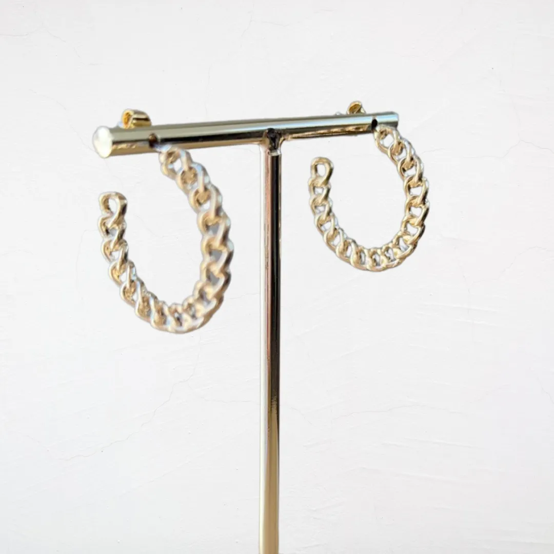 Golden Braided Half Hoop