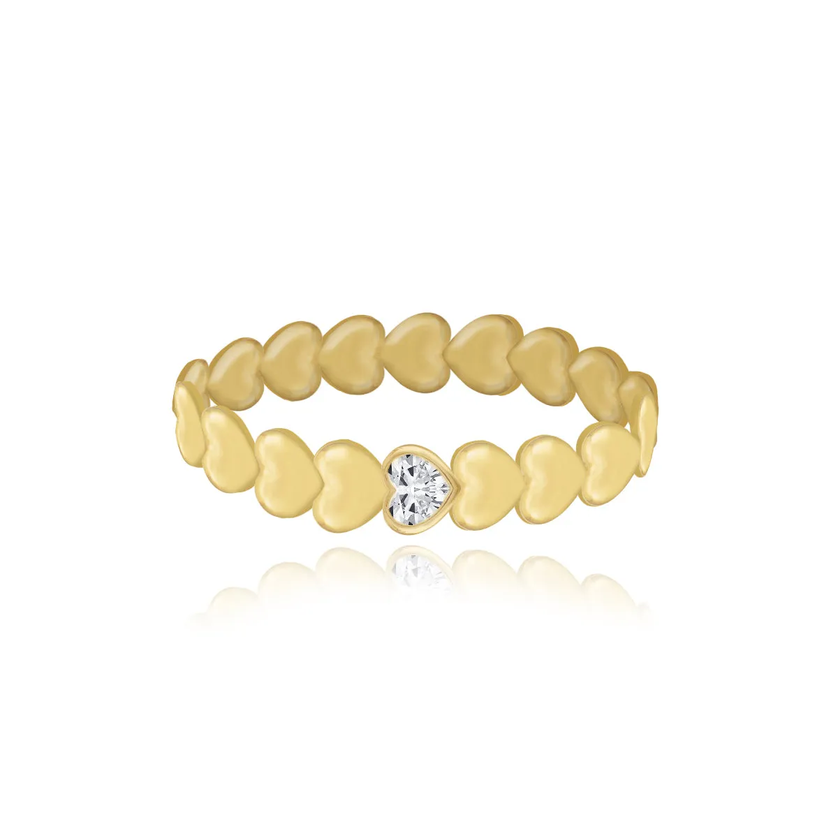 Golden Solitaire Diamond Ring