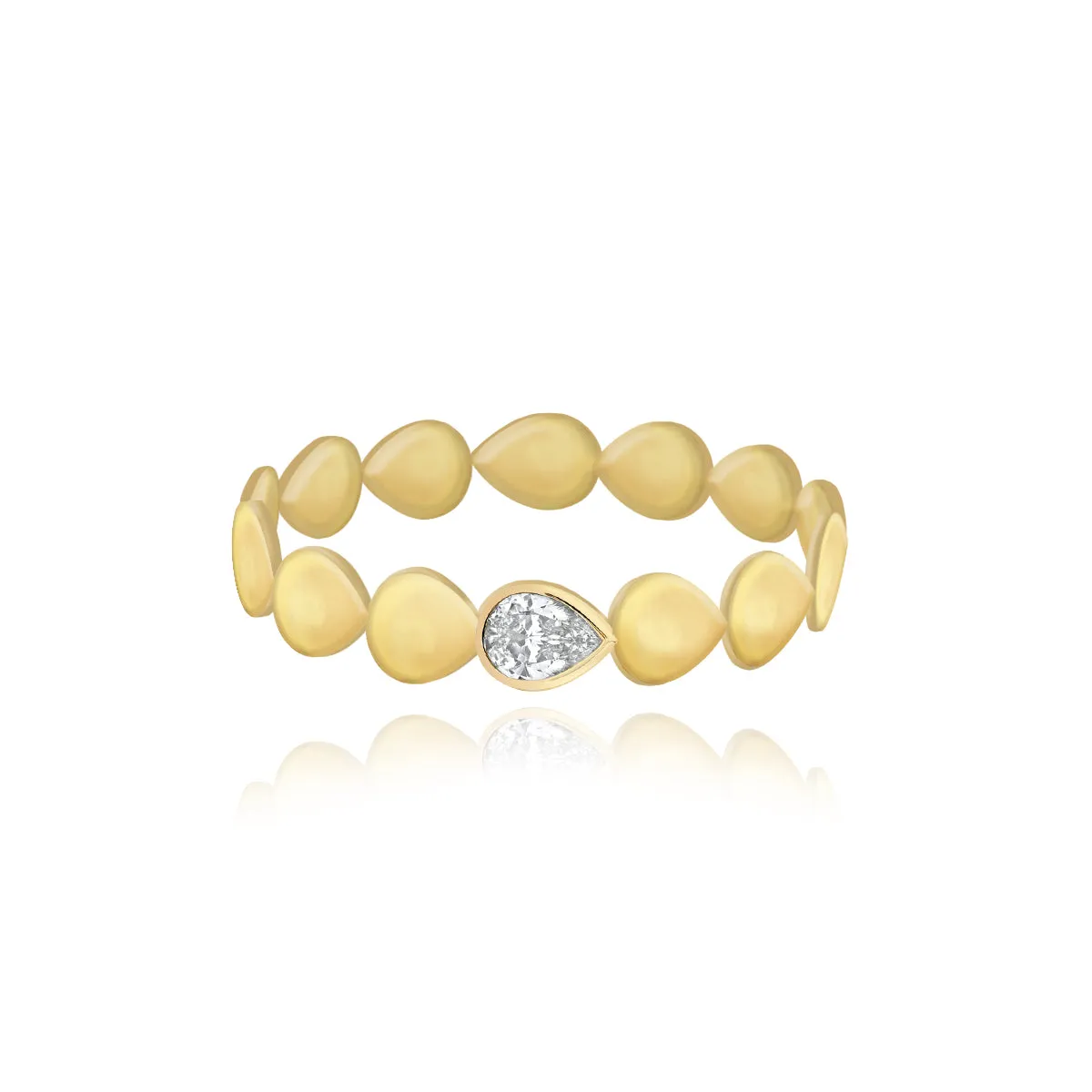 Golden Solitaire Diamond Ring