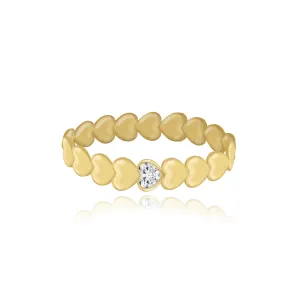 Golden Solitaire Diamond Ring