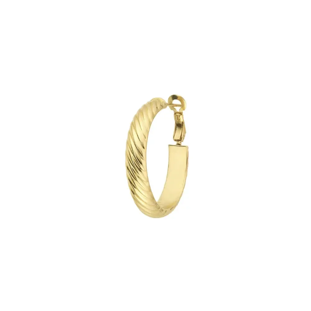 Golden Twisted Hoop Earrings
