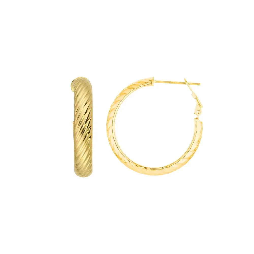 Golden Twisted Hoop Earrings