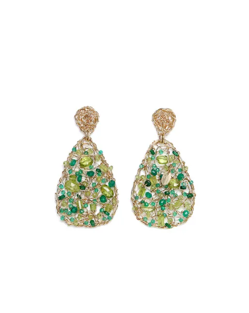 Gota Button Dangle Earrings (40mm)