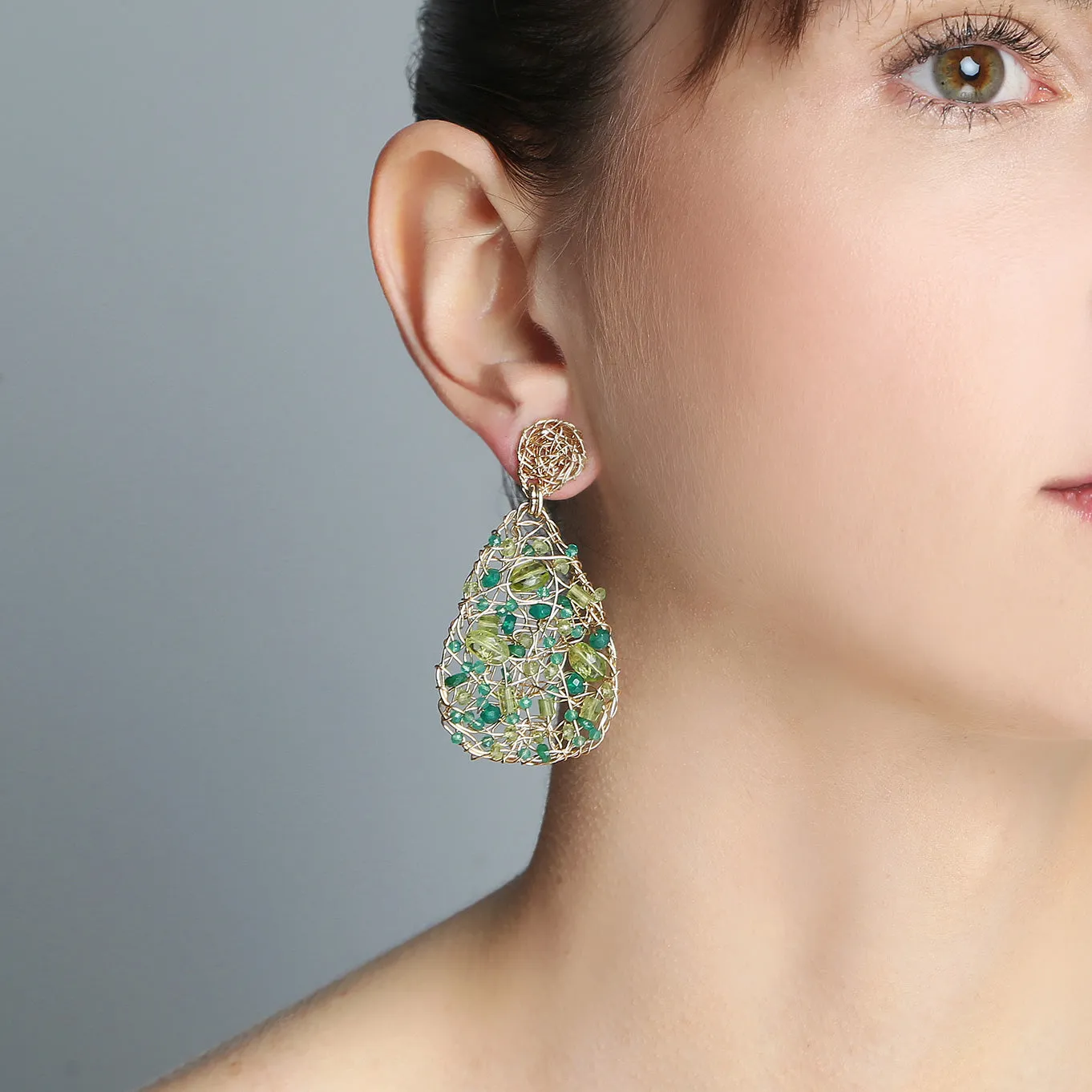 Gota Button Dangle Earrings (40mm)