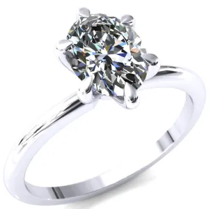 Gracey Oval Center Stone 6-Claw Prong Engagement Ring