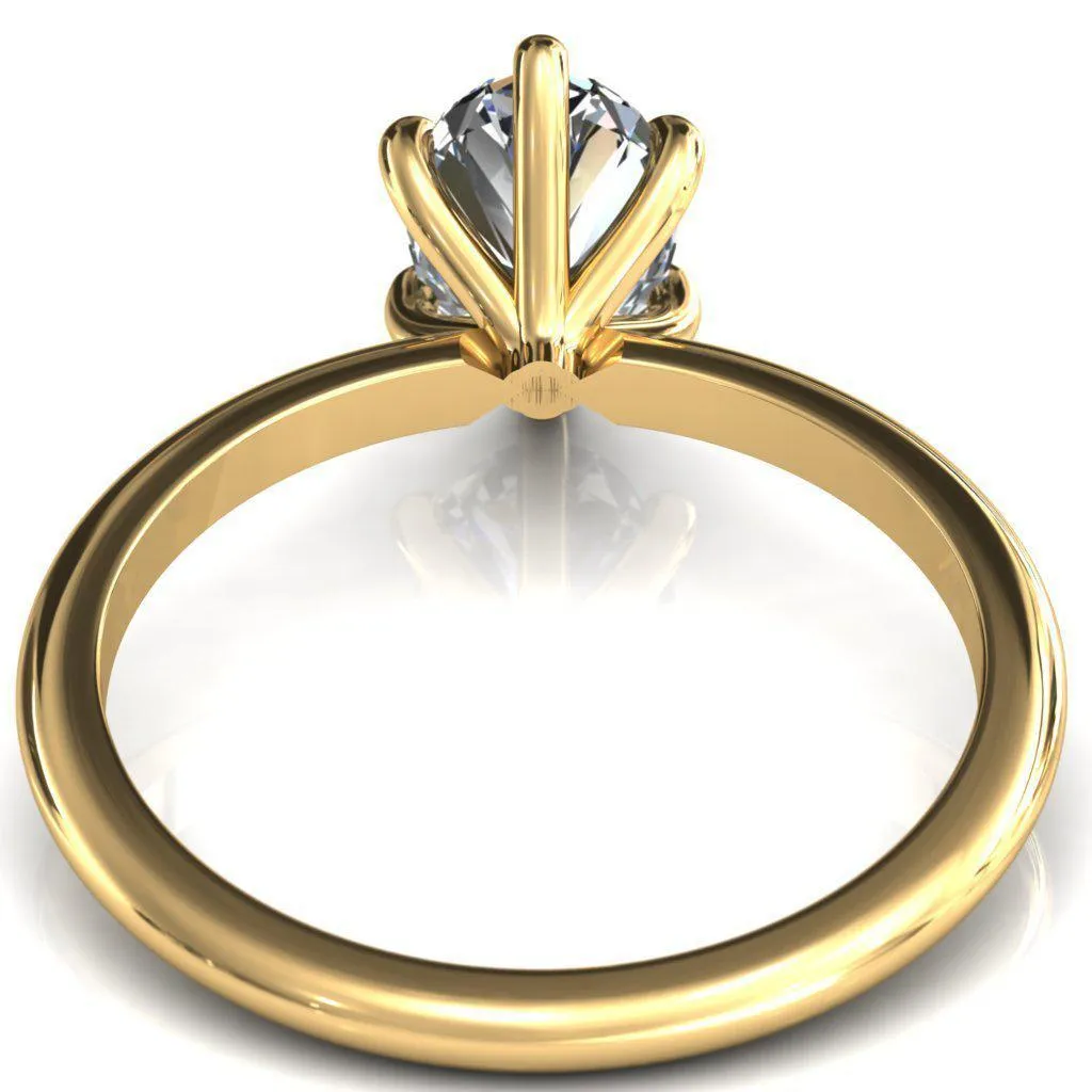 Gracey Oval Center Stone 6-Claw Prong Engagement Ring