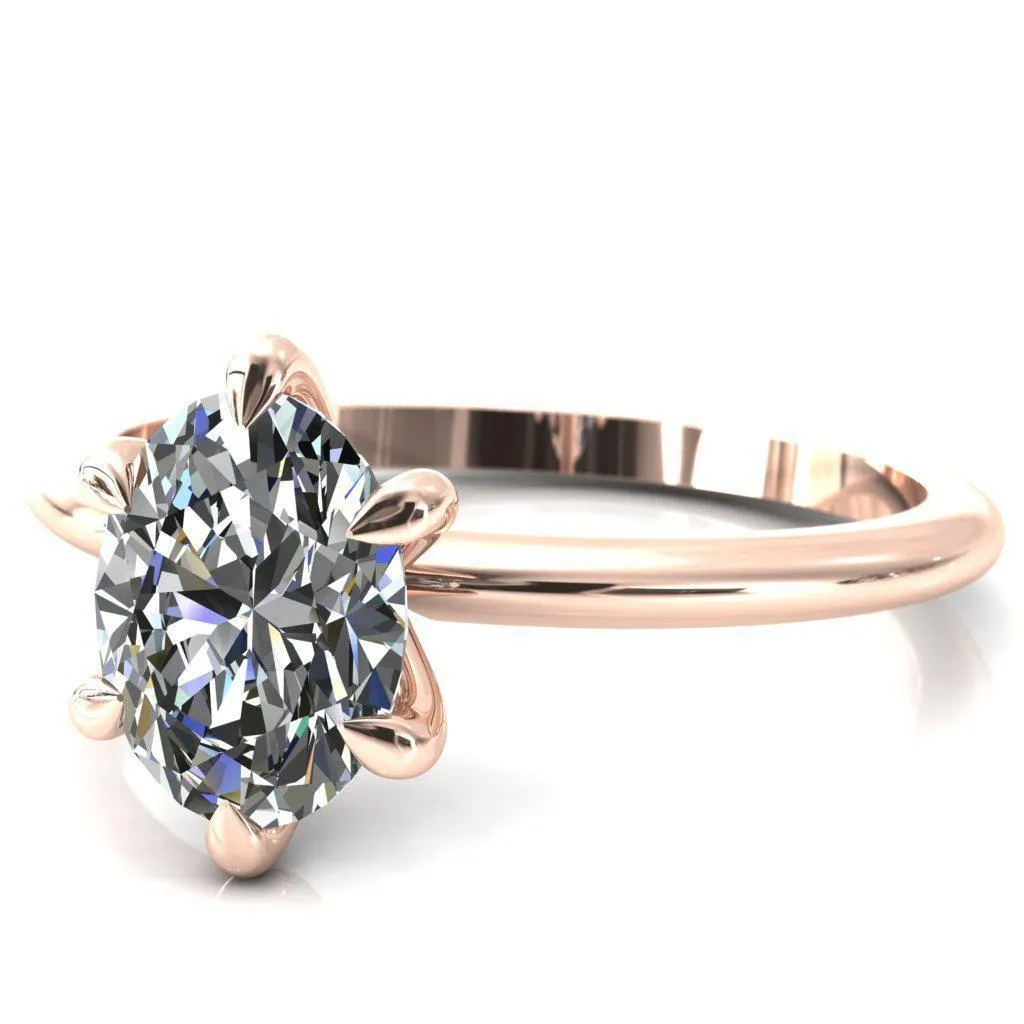 Gracey Oval Center Stone 6-Claw Prong Engagement Ring