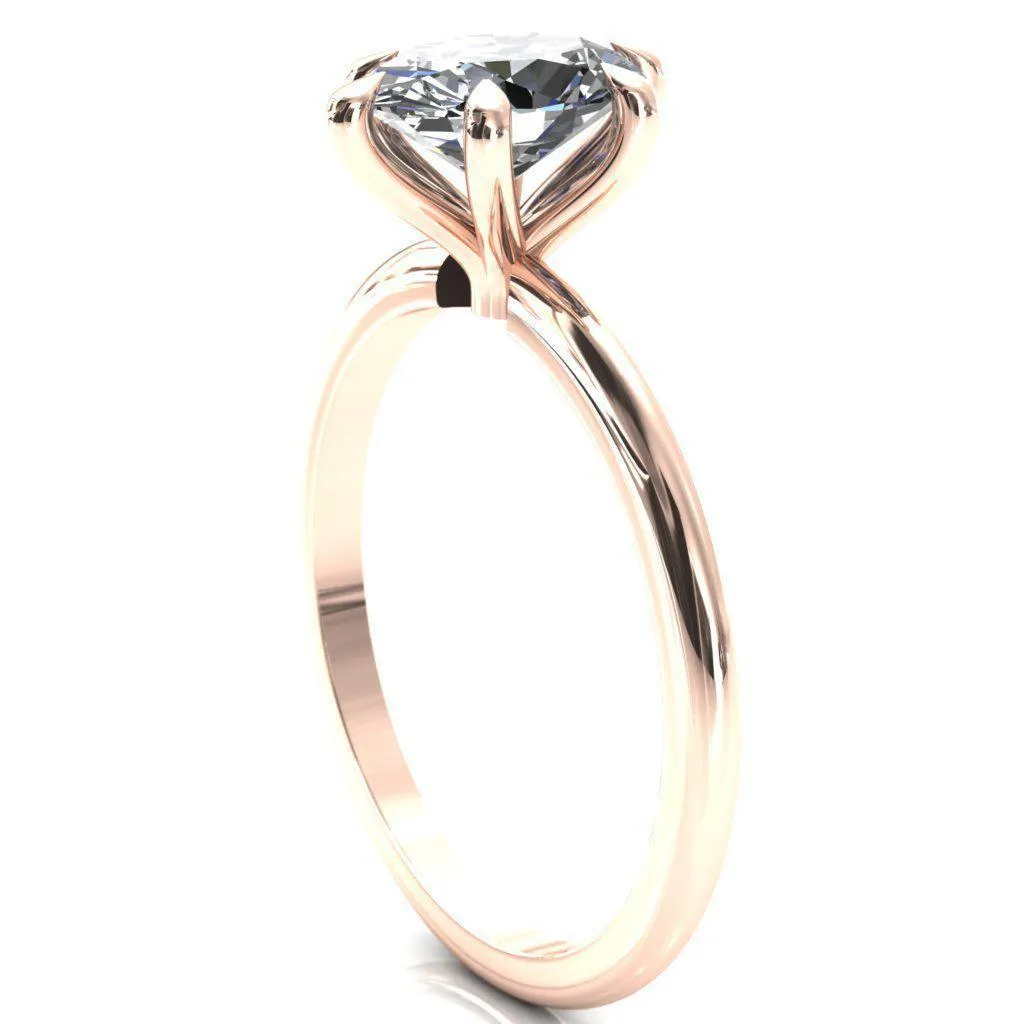Gracey Oval Center Stone 6-Claw Prong Engagement Ring