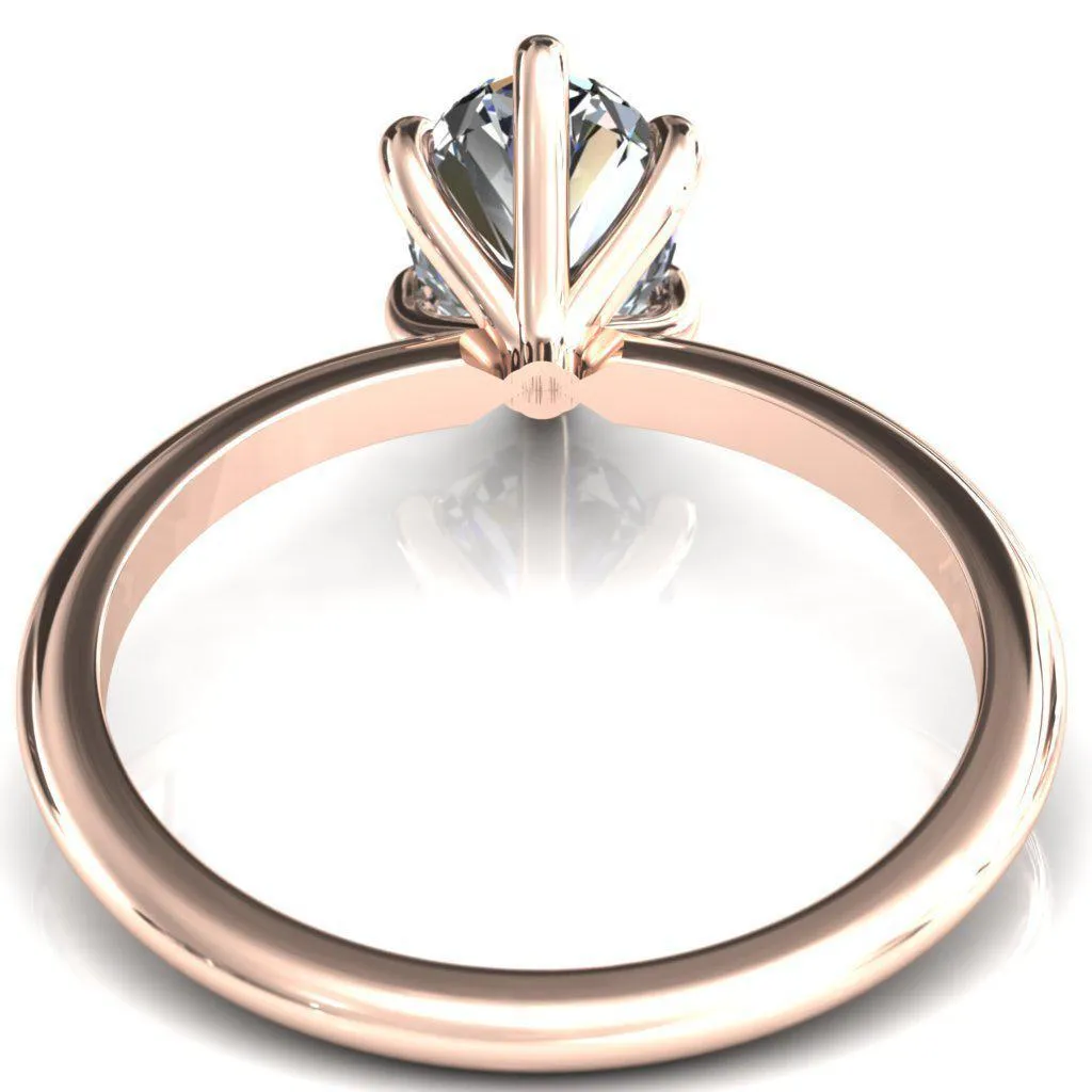 Gracey Oval Center Stone 6-Claw Prong Engagement Ring