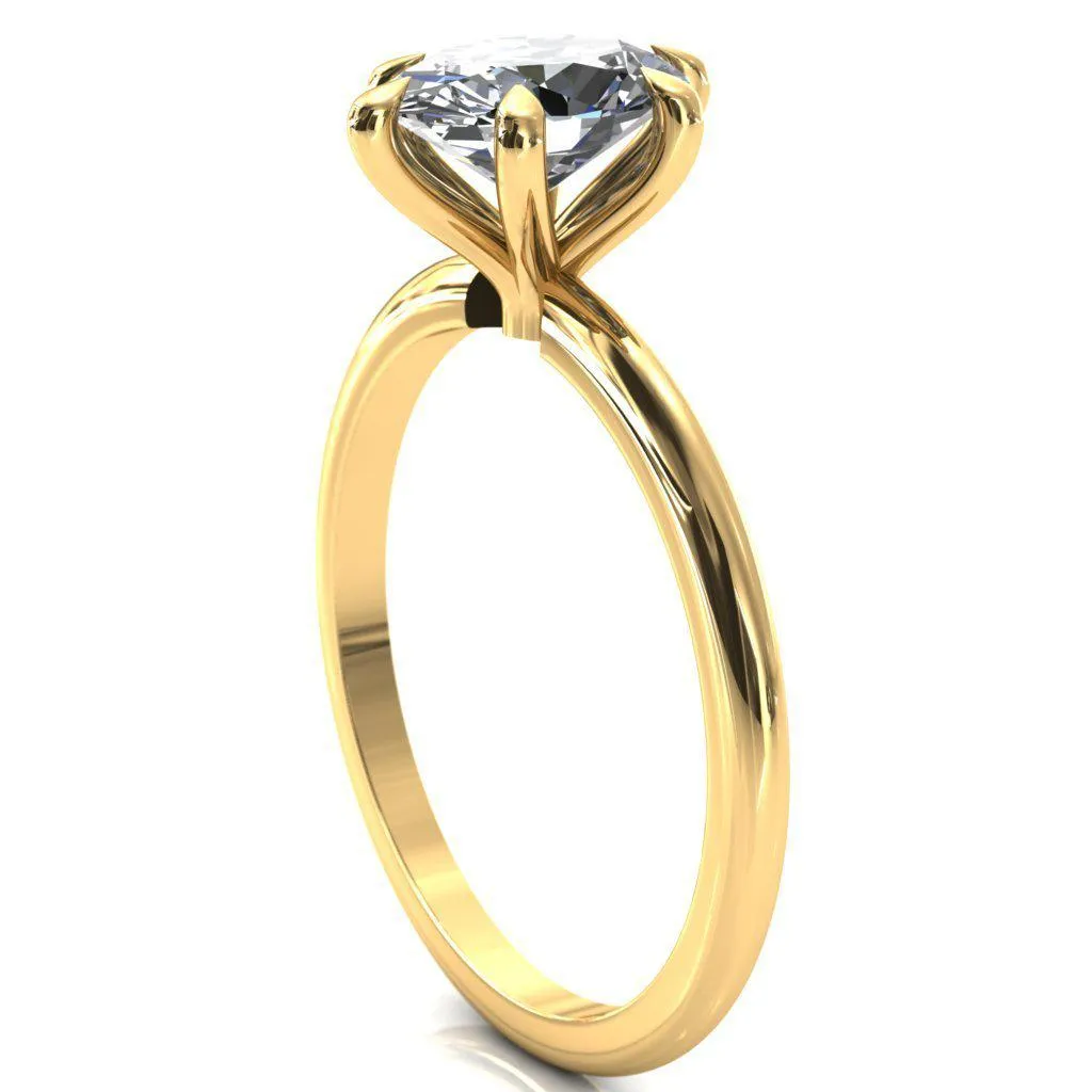 Gracey Oval Center Stone 6-Claw Prong Engagement Ring