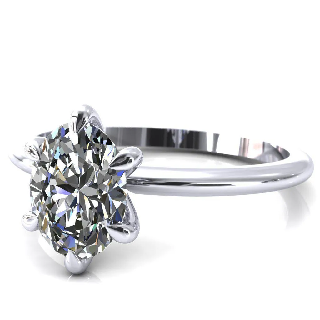 Gracey Oval Center Stone 6-Claw Prong Engagement Ring