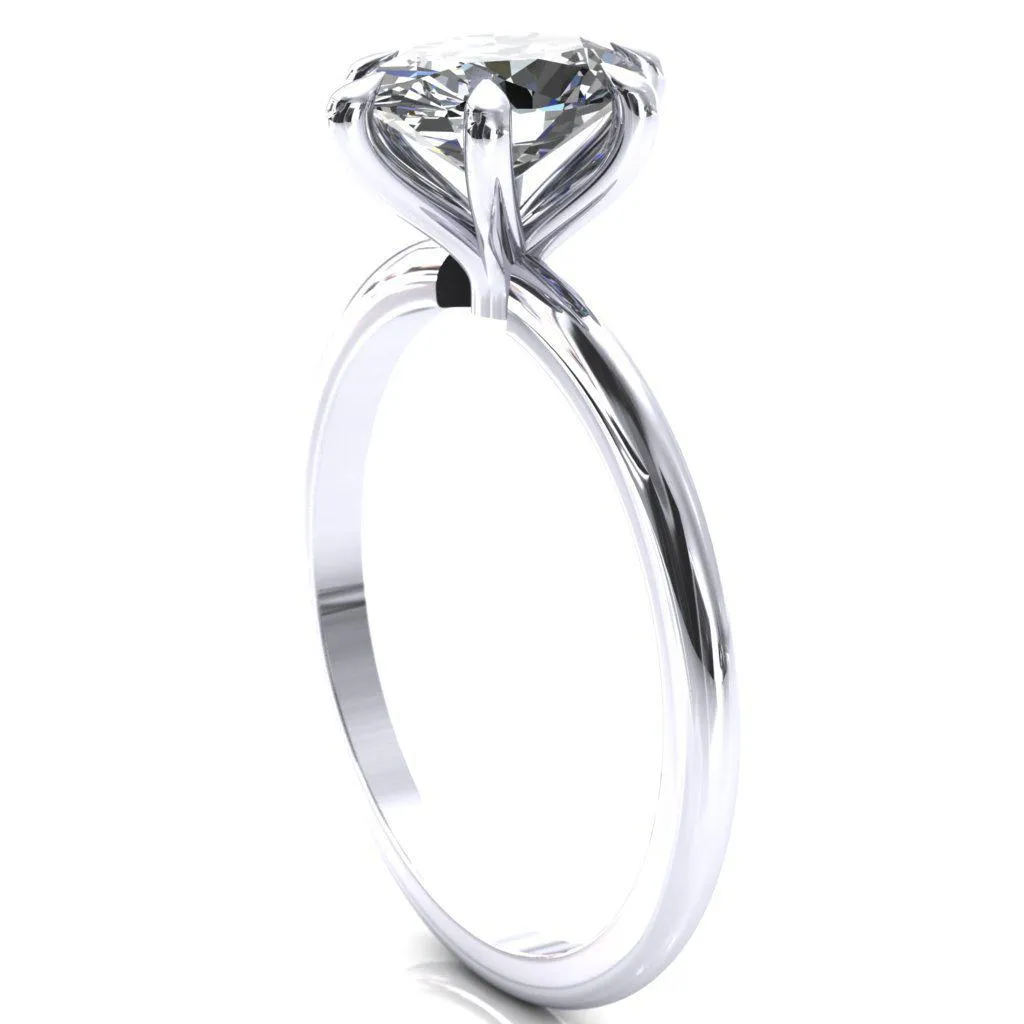Gracey Oval Center Stone 6-Claw Prong Engagement Ring